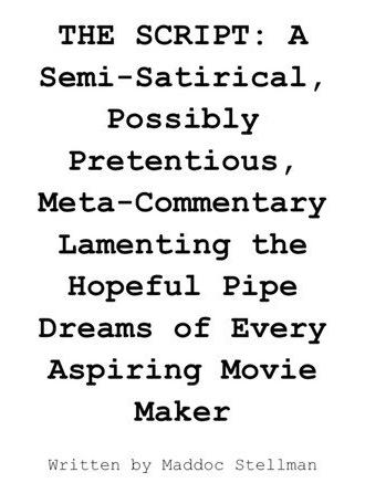 THE SCRIPT: A Semi-Satirical, Possibly Pretentious, Meta-Commentary Lamenting the Hopeful Pipe Dreams of Every Aspiring Movie Maker (2026)